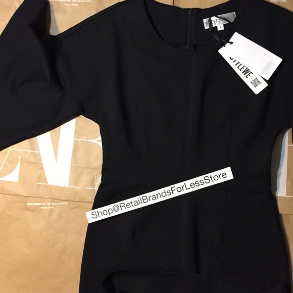 STYLEWE KE-YING-YI Stretch Black Ruffle Sleeves Pencil Midi Dress - Picture 5 of 11